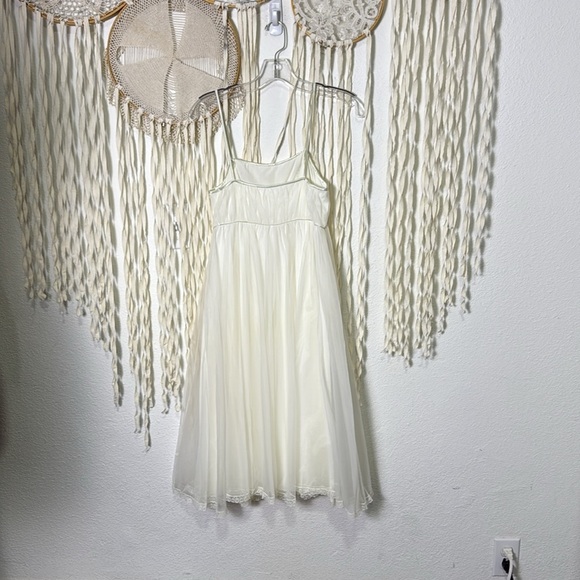 Vintage Claire Sandra by Lucie Ann Beverly Hills Ivory Ethereal Slip Dress XS - Picture 6 of 11